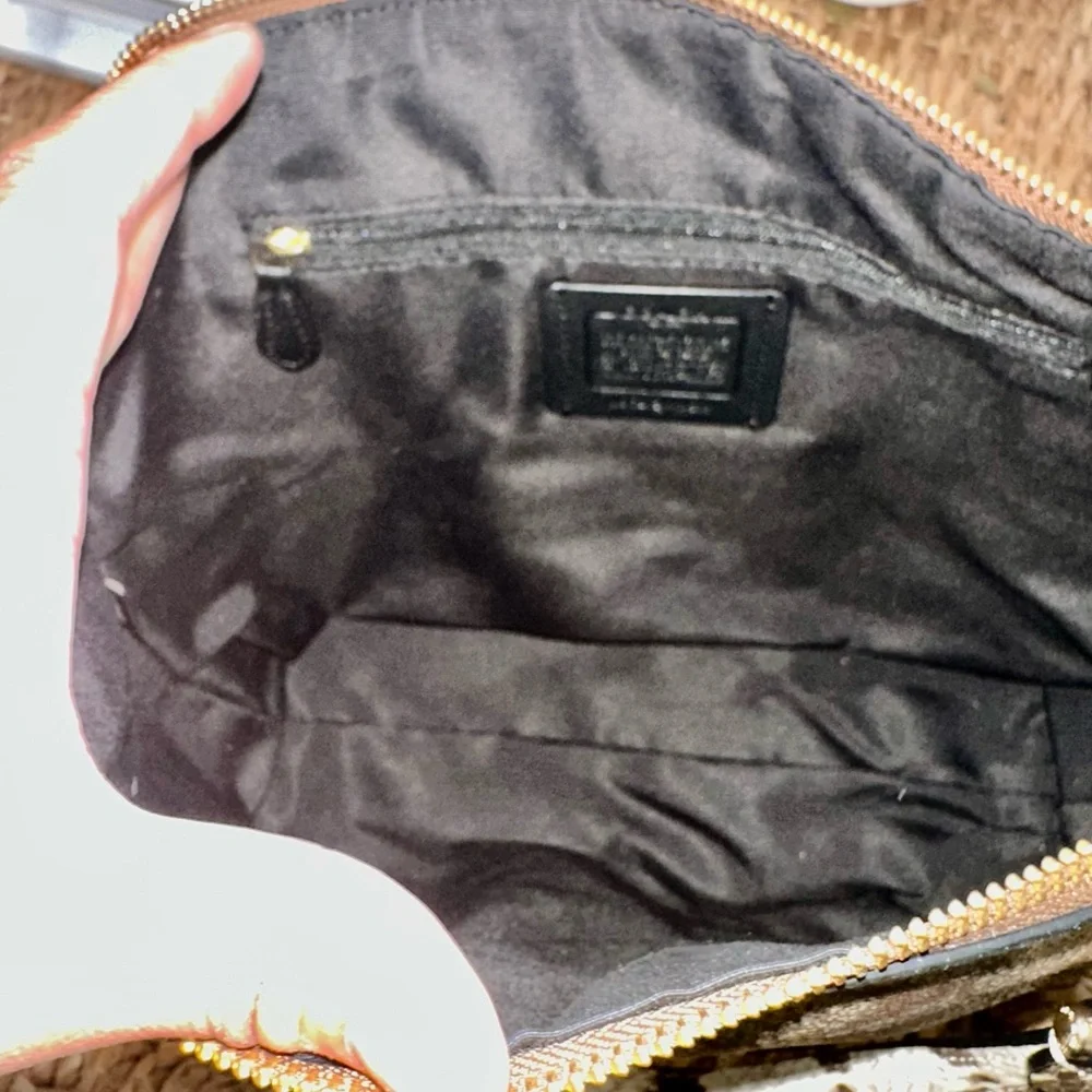 Coach Tan and Black Signature Tote - Picture 5 of 5